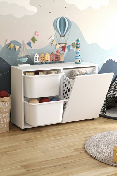Dulap depozitare jucarii - Play White, 61x89x32 cm
