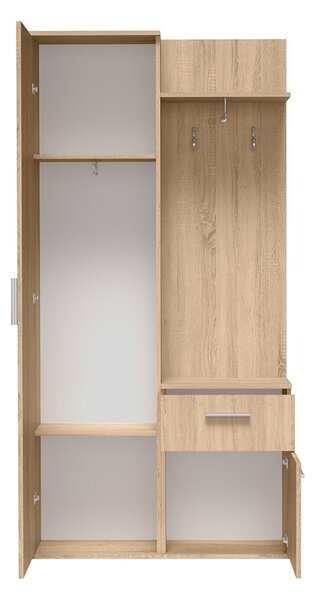 Garderobă pentru hol cu oglindă Lux, stejar sonoma
