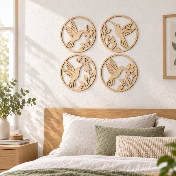 Set 4 decorațiuni de perete Colibri Flight Harmony - Ø 20 cm | NOOT