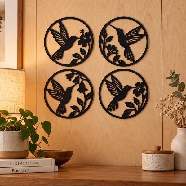 Set 4 decorațiuni de perete Colibri Flight Harmony - Ø 20 cm | NOOT