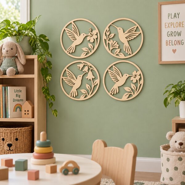 Set 4 decorațiuni de perete Colibri Flight Harmony - Ø 20 cm | NOOT