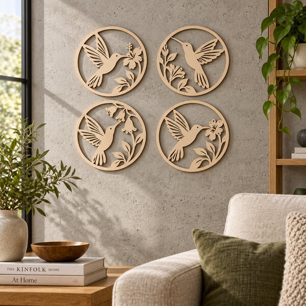 Set 4 decorațiuni de perete Colibri Flight Harmony - Ø 20 cm | NOOT
