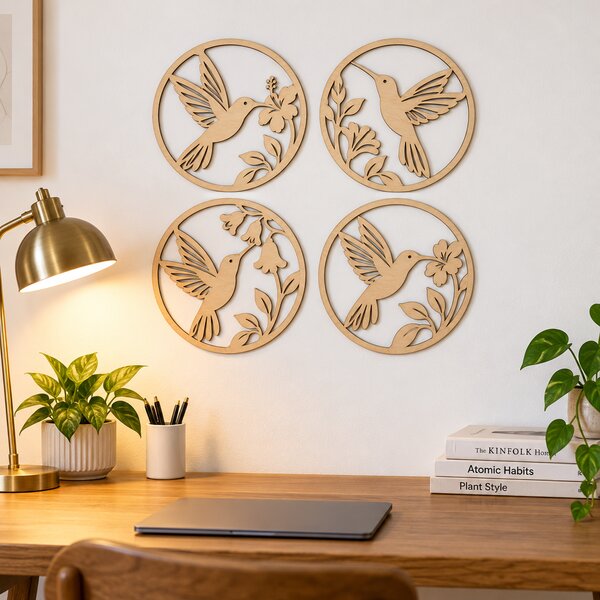 Set 4 decorațiuni de perete Colibri Flight Harmony - Ø 20 cm | NOOT