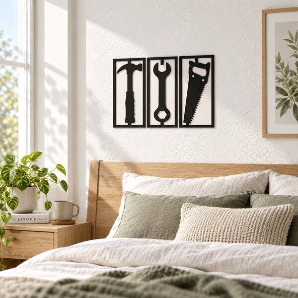 Atelier Decorativ NOOT – Set 3 decorațiuni de perete din placaj de plop, 41 x 18 cm