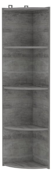 Raft de colț vertical, gri beton, 40x41,5x180cm, lemn prelucrat