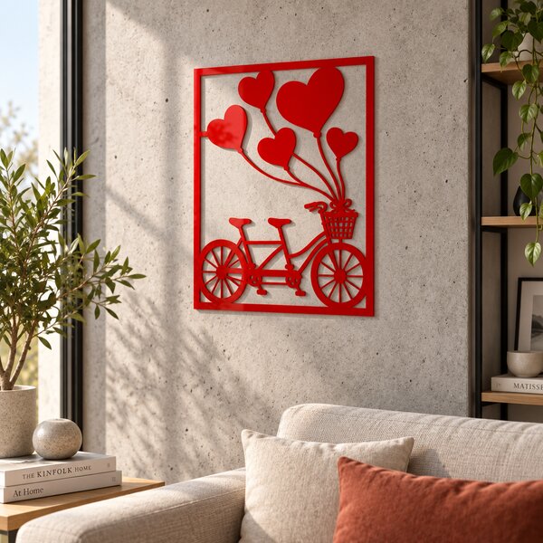 Tandemul Dragostei – Decorațiune de perete NOOT din plexiglas roșu, 24 x 32 cm