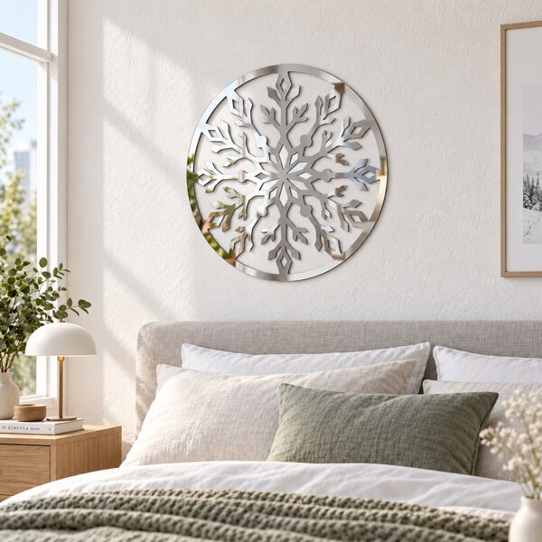 Fulgul Oglindit – Decorațiune de perete din plexiglas oglindă argintiu, Ø 24 cm | NOOT
