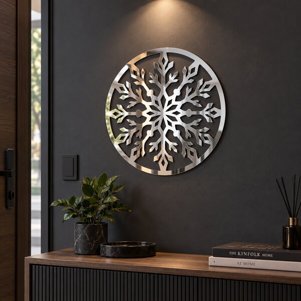 Fulgul Oglindit – Decorațiune de perete din plexiglas oglindă argintiu, Ø 24 cm | NOOT