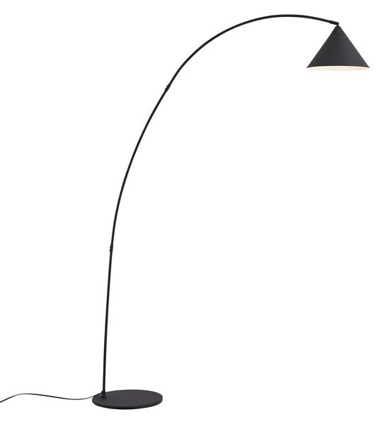 Lampă de podea retro neagră cu interior alb - Triangolo