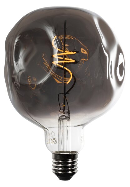 Bec LED E27 dimabil cu filament spiralat G125 argintiu oglindă 4W 75 lm 1800K