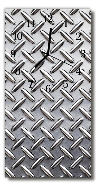 Ceas de perete din sticla vertical argintiu metalic