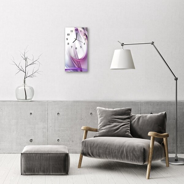 Ceas de perete din sticla vertical Art abstracție violet
