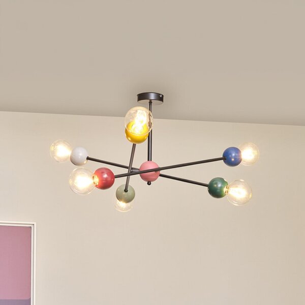 OSRAM Plafonieră Decor Bubble, 6 becuri, oțel, colorată, E27, reglabil, Multicolor, Camera de zi / sufragerie, Metal, Modern