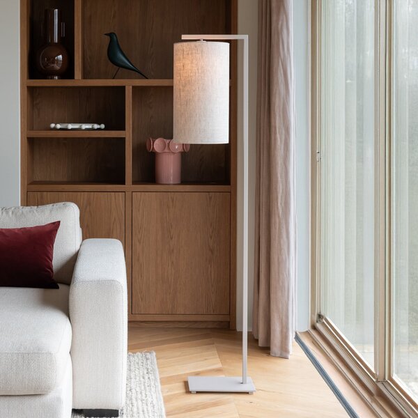IT´S ABOUT ROMI IT'S Lampadar Boston, Ø25cm, gri deschis/culoarea nisipului, Bej, Camera de zi / sufragerie, Țesătură / Textil, Modern
