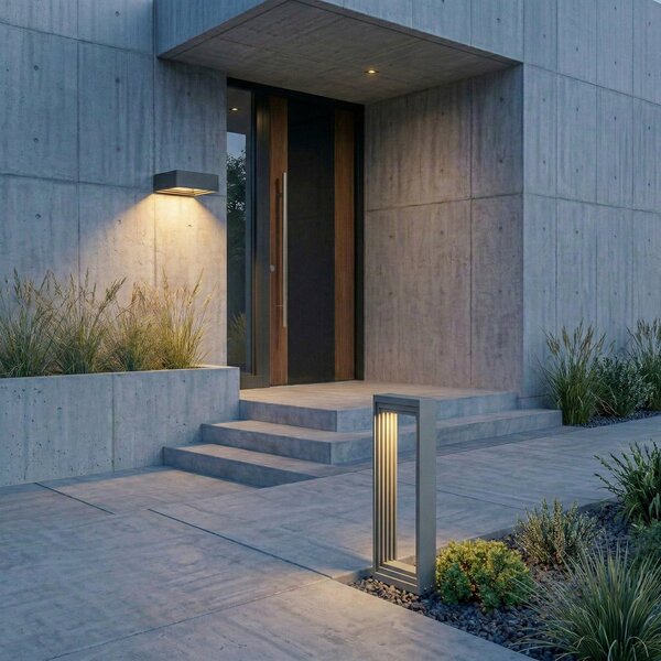 Lămpi de exterior Lucande, Ashkan, Gri, Metal, Modern