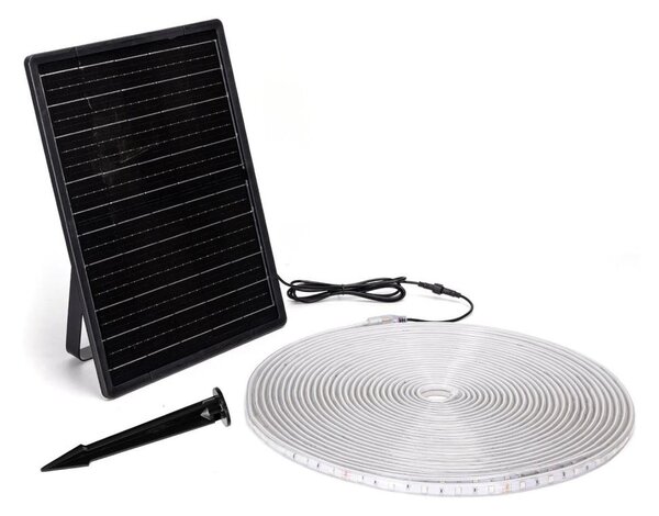 Bandă LED RGB solară dimabilă LED/20W/3,2V 20 m IP65 + telecomandă