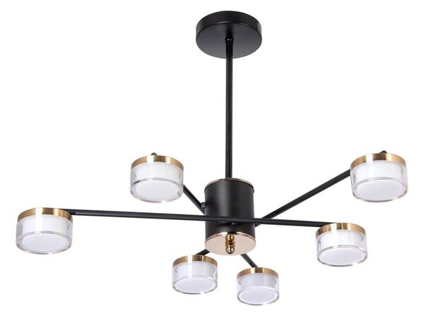 Lustră LED pe tijă 6xLED/10W/230V 3000-6500K d. 59 cm auriu/negru