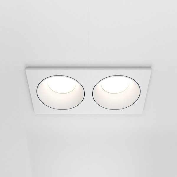 Maytoni plafonieră LED încastrată Zoom alb 17 x 9 cm 2 becuri IP65, reglabil, Alb, Baie, Aluminiu, Modern, Luminile încastrate unghiulare