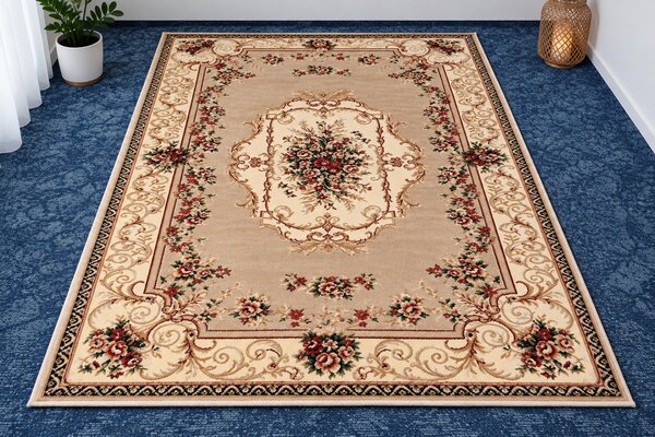 Covor Clasic, Model 507 100 Dreptunghiular, Crem Dreptunghi, 80x200