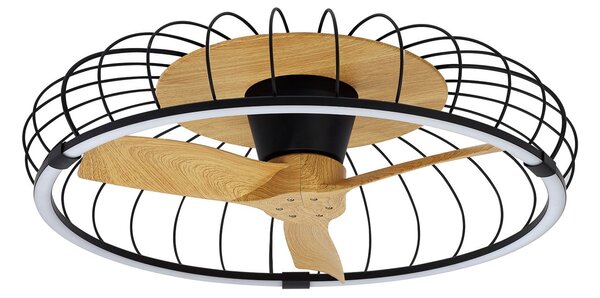 Ventilator de tavan Nature cu LED, aplicație CCT, negru/fag - Mantra Mantra Iluminación, Nature, reglabil, Negru, Camera de zi, Plastic