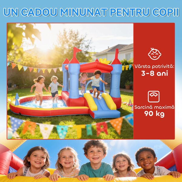 AIYAPLAY castel gonflabil sărituri | Aosom Romania