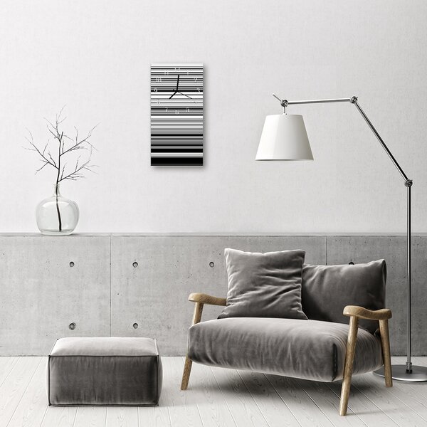 Ceas de perete din sticla vertical Art Belt linie gri