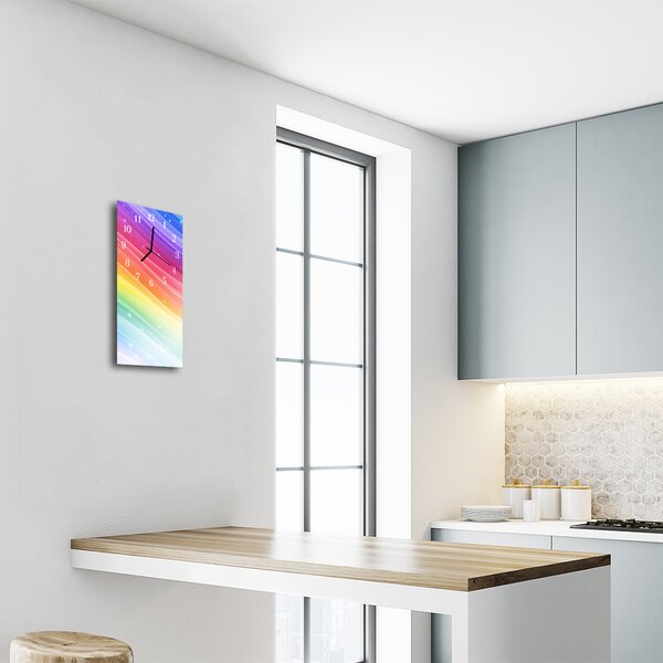 Ceas de perete din sticla vertical Natura Rainbow colorate