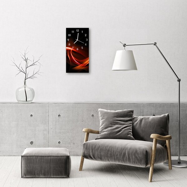 Ceas de perete din sticla vertical Linii de culoare val abstract