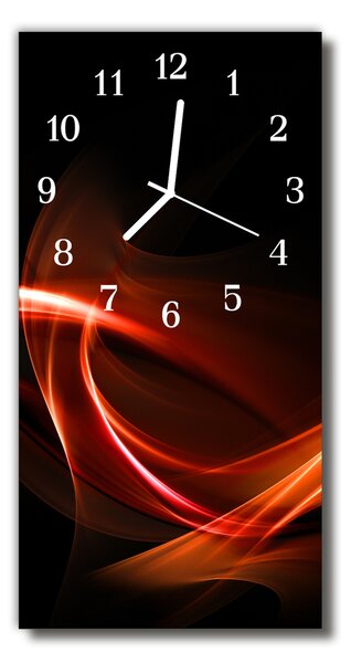 Ceas de perete din sticla vertical Linii de culoare val abstract