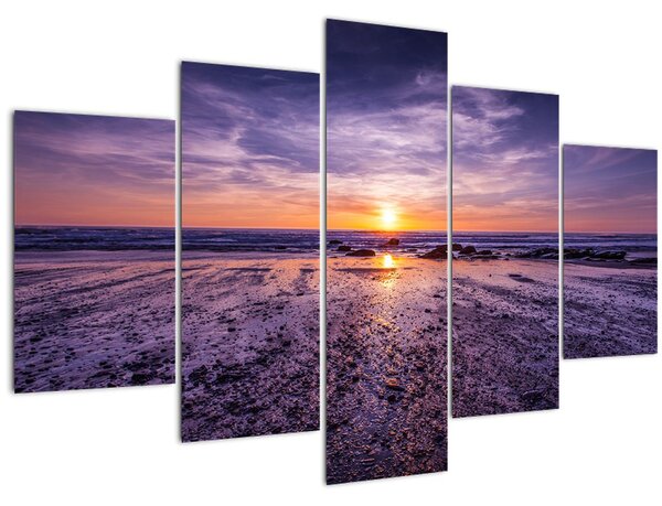 Tabloul cu plaja - apus de soare (150x105 cm)