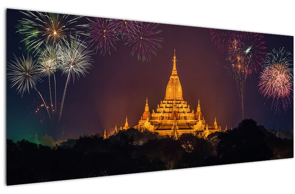 Tablou cu artificii în Asia (120x50 cm)