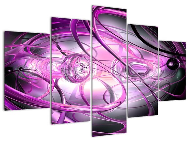 Tabloul cu abstracție frumoasă în violet (150x105 cm)