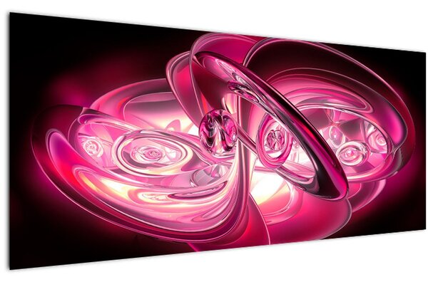Tabloul cu fractali roz (120x50 cm)