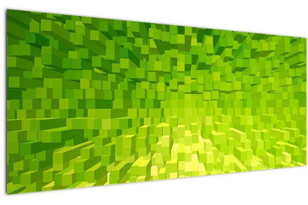 Tabloul cuburilor galbenverzui (120x50 cm)