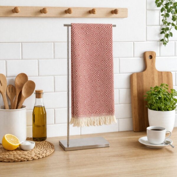 Prosop bucatarie bumbac 100% peshtemal, 30x50cm, Colored rosu