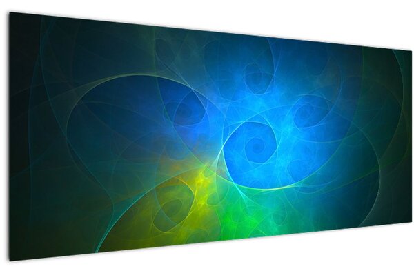 Tablou cu abstracțiune albastră (120x50 cm)