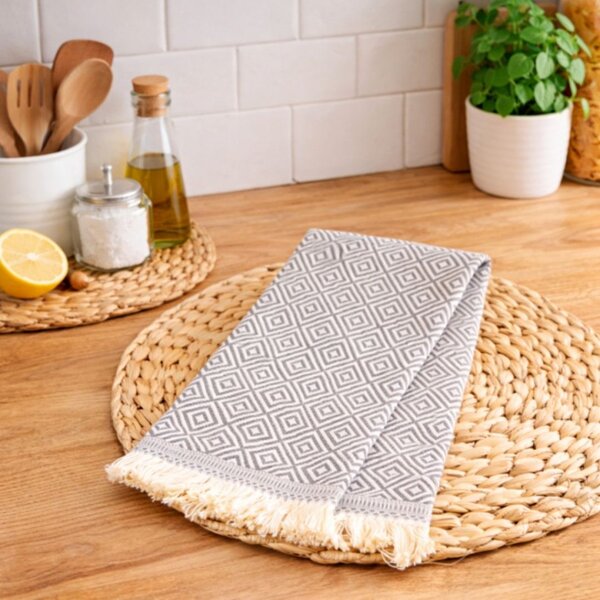 Prosop bucatarie bumbac 100% peshtemal, 30x50cm, Colored gri