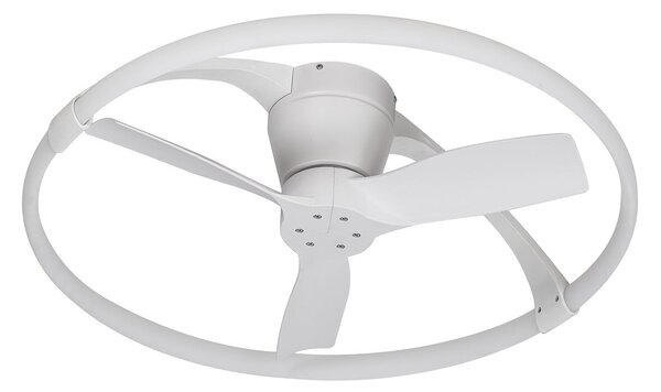 Ventilator de tavan Nepal cu LED-uri mini, cu aplicație, alb - Mantra Mantra Iluminación, Nepal Mini, reglabil, Alb, Camera de zi, Metal, Modern