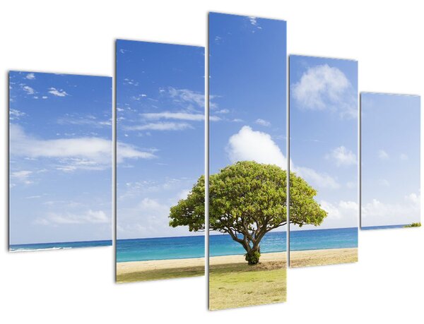 Tablou plaja cu copac (150x105 cm)
