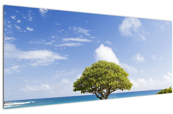 Tablou plaja cu copac (120x50 cm)