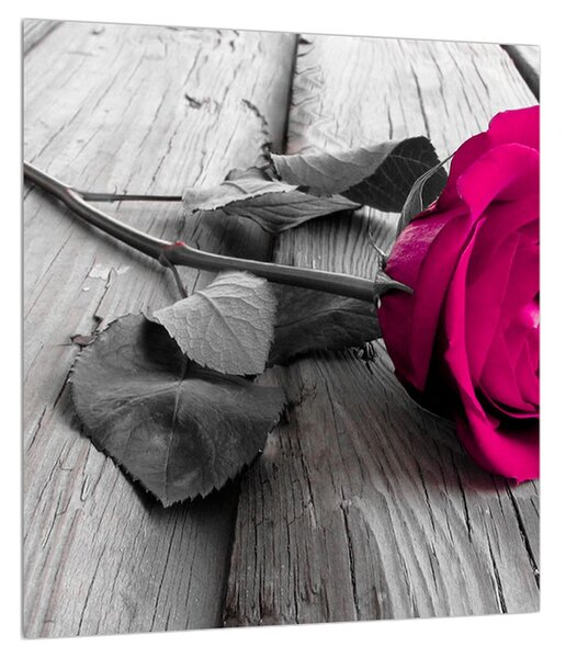 Tablou cu trandafirul roz (30x30 cm)