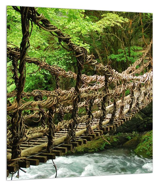 Tablou cu poduleț prin râu de munte (30x30 cm)