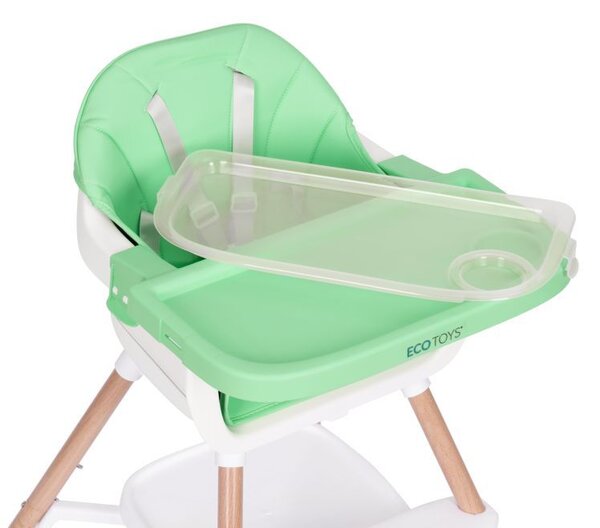 Scaun de masă pentru copii 2in1 cu contor reglabil Gri