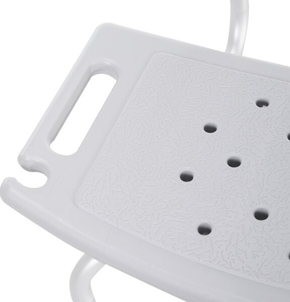 Scaun de dus HOMCOM din Aluminiu si Plastic, Inaltime reglabila 8 Niveluri 71-78.5cm Picioruse antiderapante | Aosom Romania