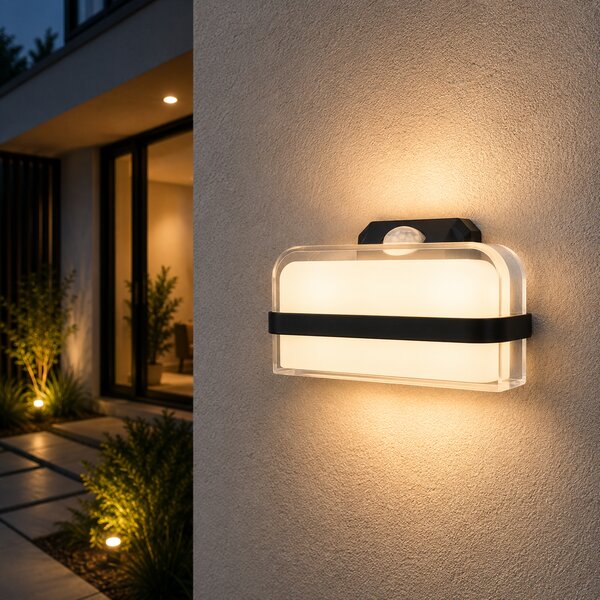 Aplica LED Erste Milano 13W 4000K IP65 Exterior Negru Mat Corp Iluminat Perete Modern Rezistent La Intemperii Pentru Fatade Terase Si Garaje