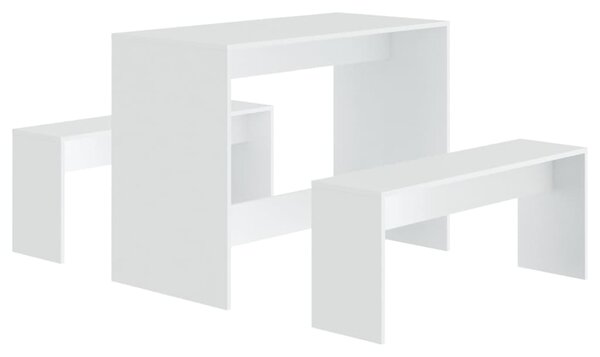 Set mobilier de bucătărie, 3 piese, alb, PAL