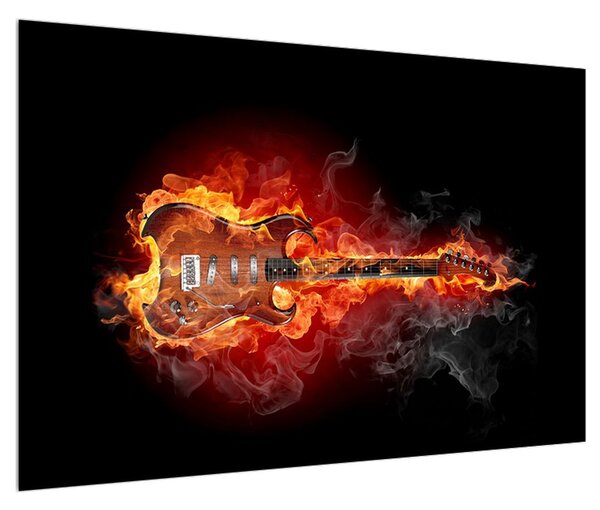 Tablou cu chitara în foc (90x60 cm)