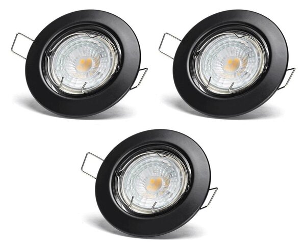 Aigostar - Set 3x spot LED încastrat 1xGU10/4,5W/230V 3000K negru