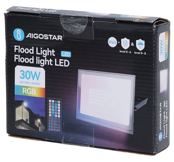 Aigostar - Proiector LED RGB reglabil LED/30W/230V IP65 + telecomandă