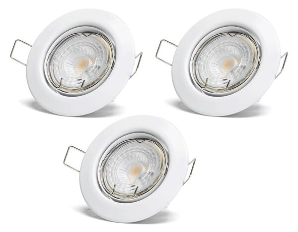 Aigostar - Set 3x spoturi LED încastrate, soclu GU10 1x/4,5W/230V 4000K, alb